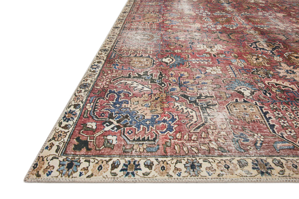 Chris Loves Julia x Loloi Jules Rugs - Merlot / Multi-Blue Hand Home