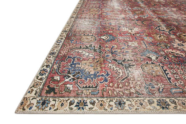 Chris Loves Julia x Loloi Jules Rugs - Merlot / Multi-Blue Hand Home