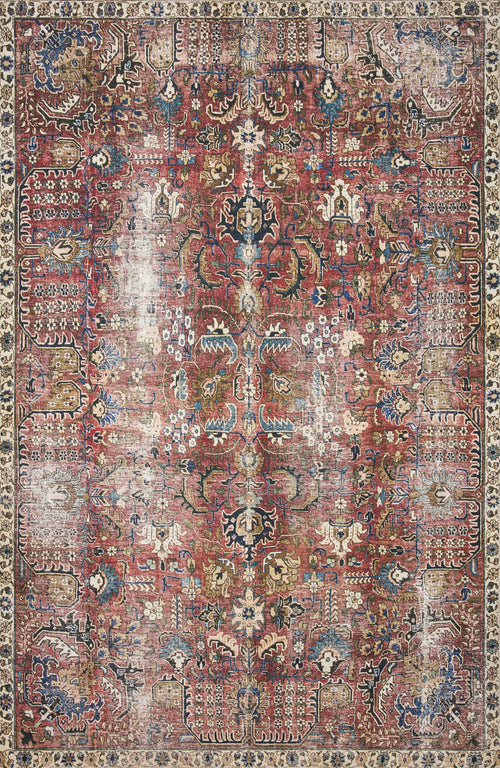 Chris Loves Julia x Loloi Jules Rugs - Merlot / Multi-Blue Hand Home