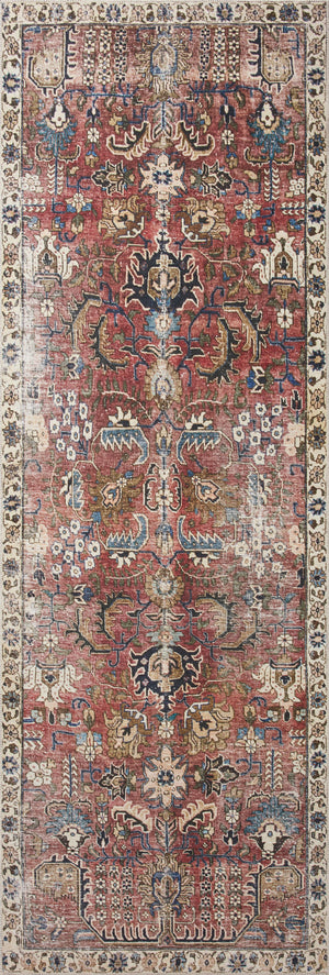 Chris Loves Julia x Loloi Jules Rugs - Merlot / Multi-Blue Hand Home
