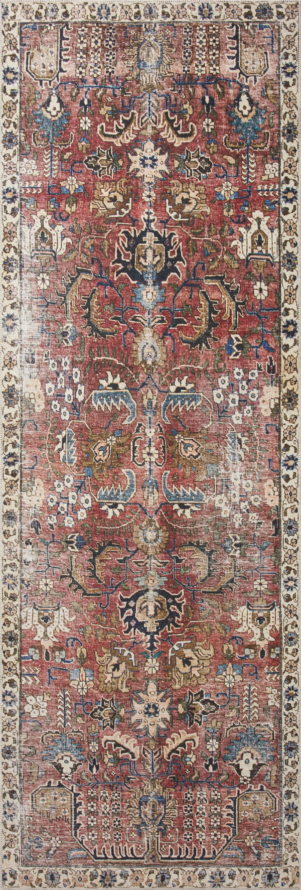 Chris Loves Julia x Loloi Jules Rugs - Merlot / Multi-Blue Hand Home