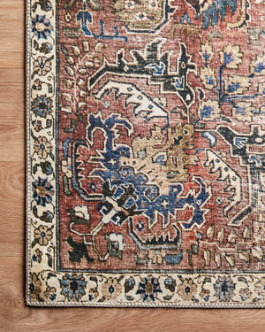 Chris Loves Julia x Loloi Jules Rugs - Merlot / Multi-Blue Hand Home