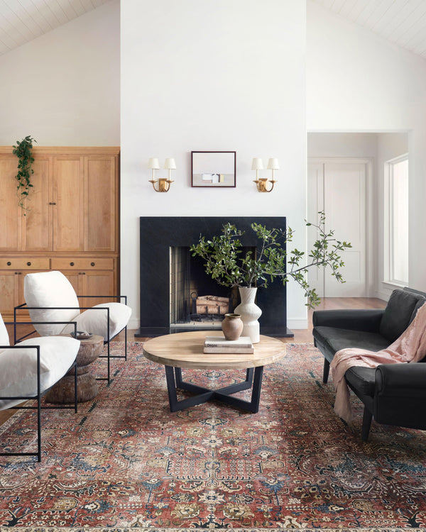 Chris Loves Julia x Loloi Jules Rugs - Merlot / Multi-Blue Hand Home