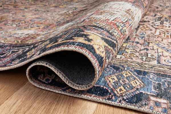 Chris Loves Julia x Loloi Jules Rugs - Terracotta / Multi-Blue Hand Home