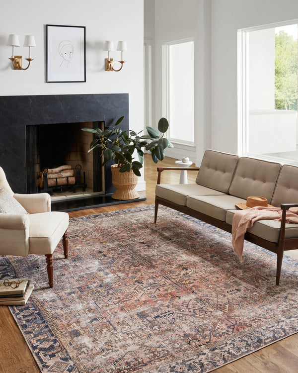 Chris Loves Julia x Loloi Jules Rugs - Terracotta / Multi-Blue Hand Home