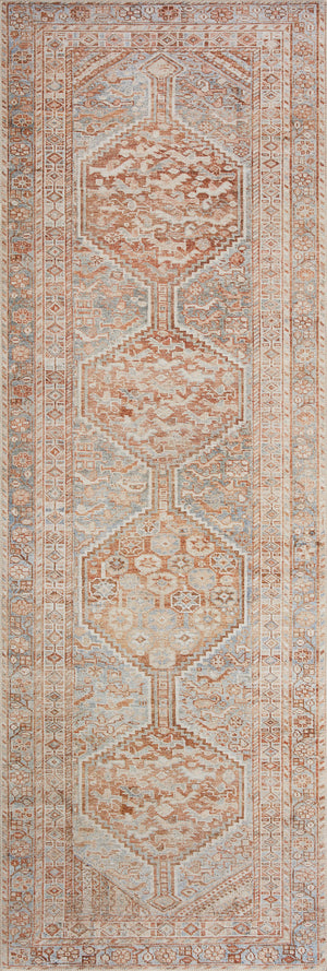 Chris Loves Julia x Loloi Jules Rugs - Tangerine / Mist-Blue Hand Home