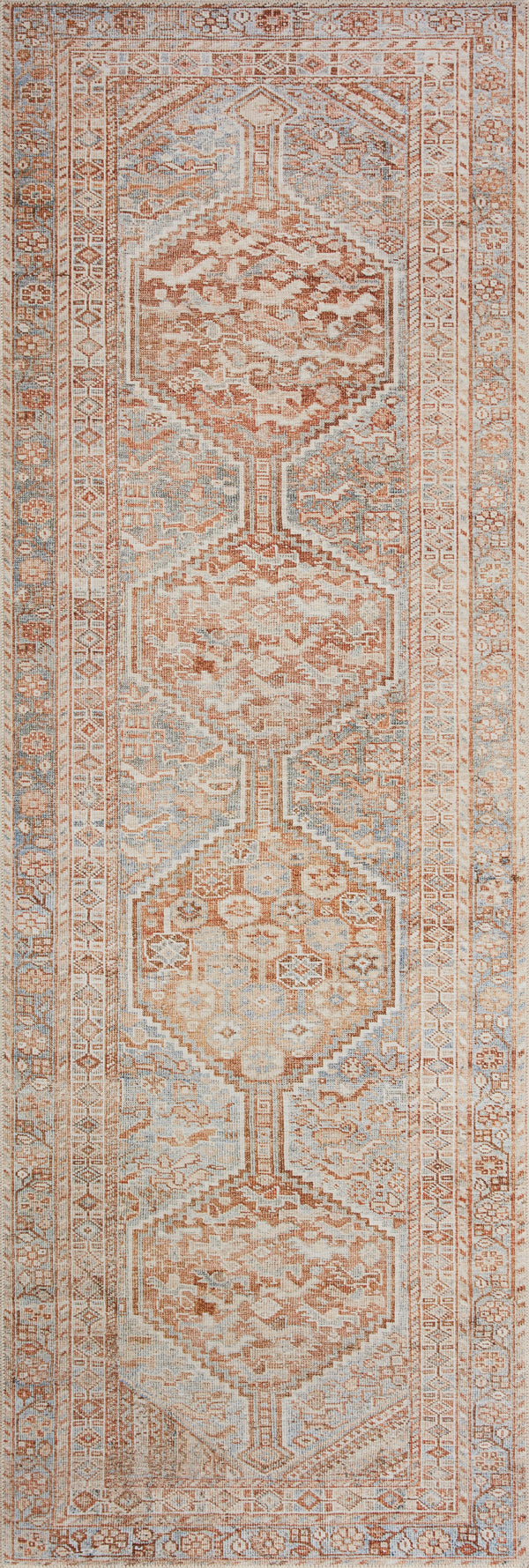 Chris Loves Julia x Loloi Jules Rugs - Tangerine / Mist-Blue Hand Home