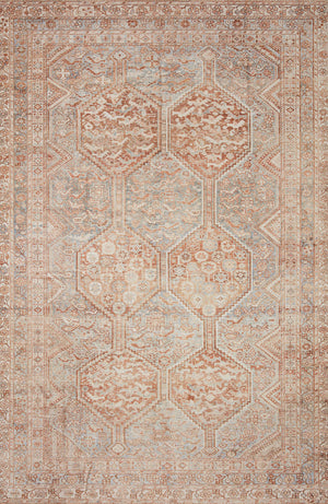 Chris Loves Julia x Loloi Jules Rugs - Tangerine / Mist-Blue Hand Home