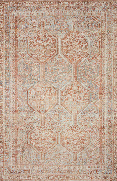 Chris Loves Julia x Loloi Jules Rugs - Tangerine / Mist-Blue Hand Home