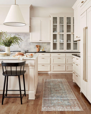 Chris Loves Julia x Loloi Jules Rugs - Lagoon / Brick-Blue Hand Home