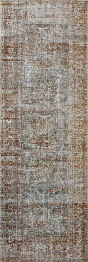 Chris Loves Julia x Loloi Jules Rugs - Lagoon / Brick-Blue Hand Home
