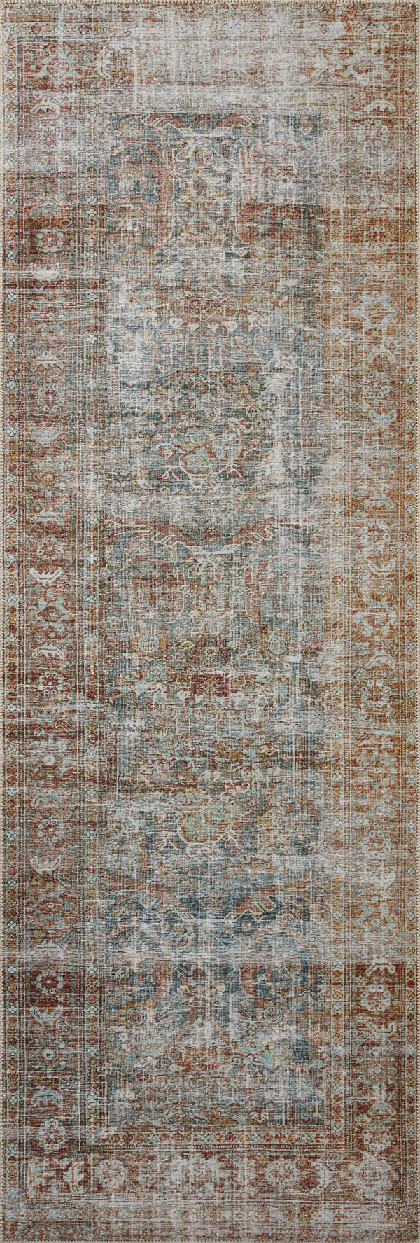 Chris Loves Julia x Loloi Jules Rugs - Lagoon / Brick-Blue Hand Home