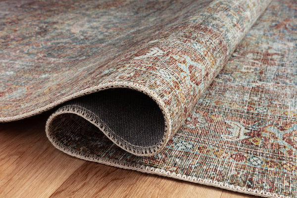 Chris Loves Julia x Loloi Jules Rugs - Lagoon / Brick-Blue Hand Home