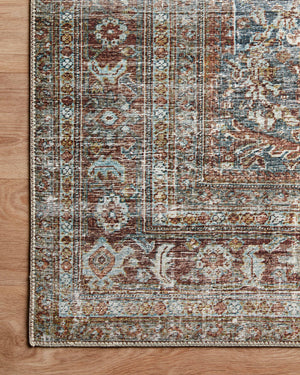Chris Loves Julia x Loloi Jules Rugs - Lagoon / Brick-Blue Hand Home