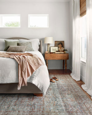 Chris Loves Julia x Loloi Jules Rugs - Lagoon / Brick-Blue Hand Home
