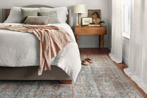 Chris Loves Julia x Loloi Jules Rugs - Lagoon / Brick-Blue Hand Home