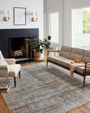 Chris Loves Julia x Loloi Jules Rugs - Lagoon / Brick-Blue Hand Home