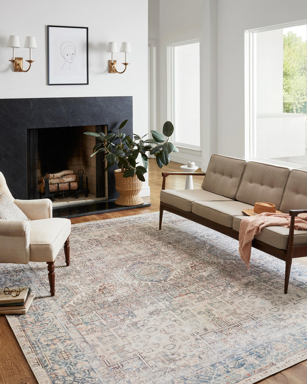 Chris Loves Julia x Loloi Jules Rugs - Natural / Ocean-Blue Hand Home