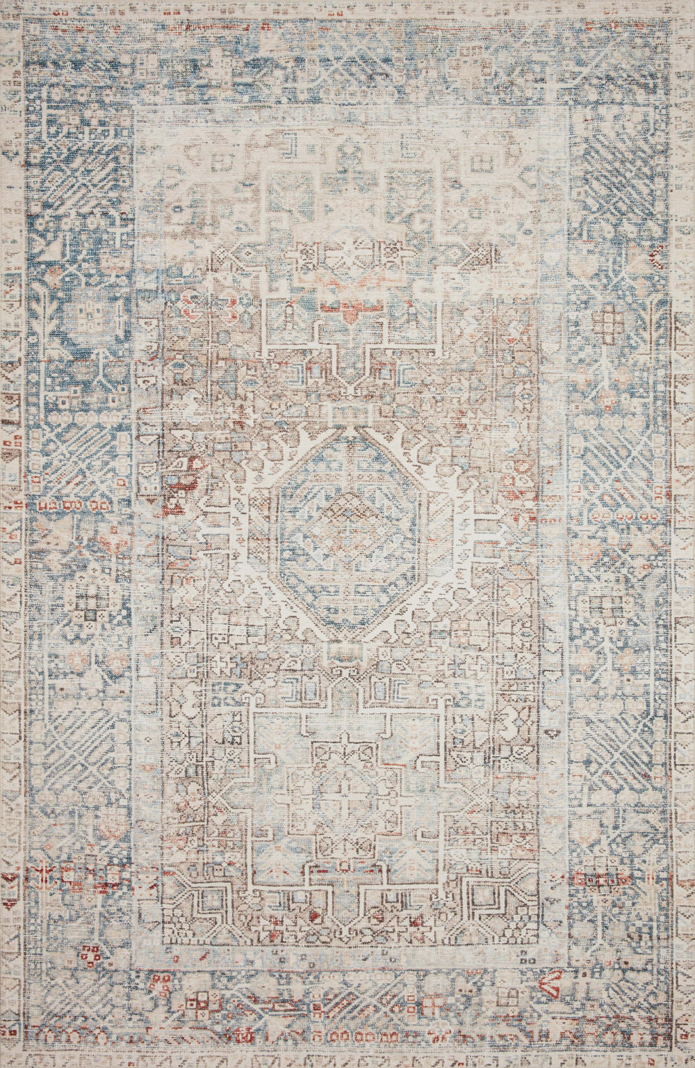 Chris Loves Julia x Loloi Jules Rugs - Natural / Ocean-Blue Hand Home