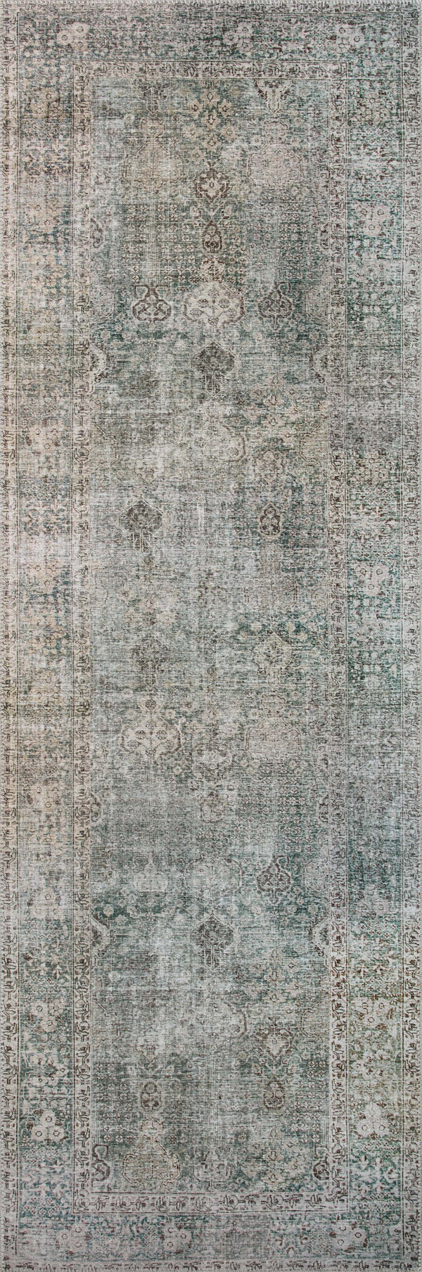 Chris Loves Julia x Loloi Jules Rugs - Emerald / Antique Ivory-Blue Hand Home