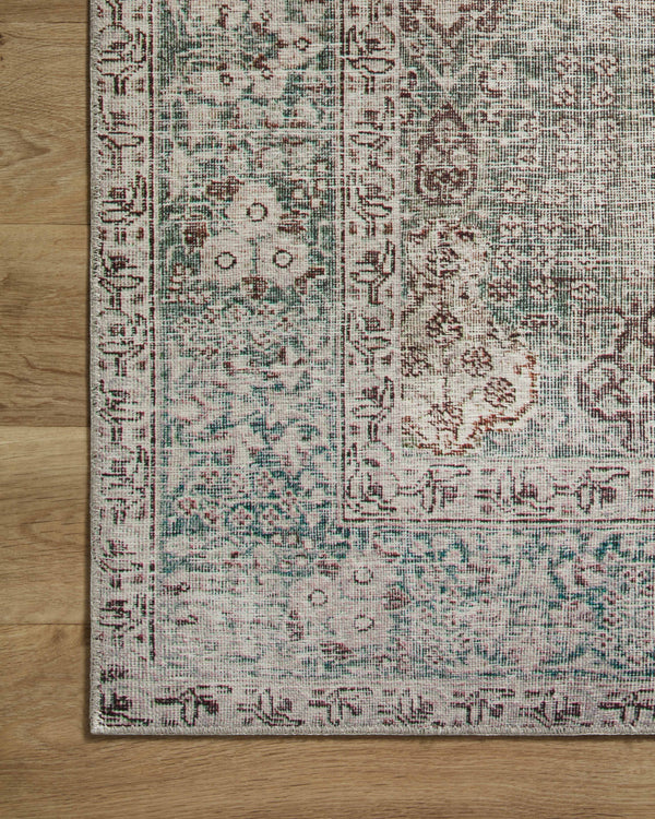 Chris Loves Julia x Loloi Jules Rugs - Emerald / Antique Ivory-Blue Hand Home
