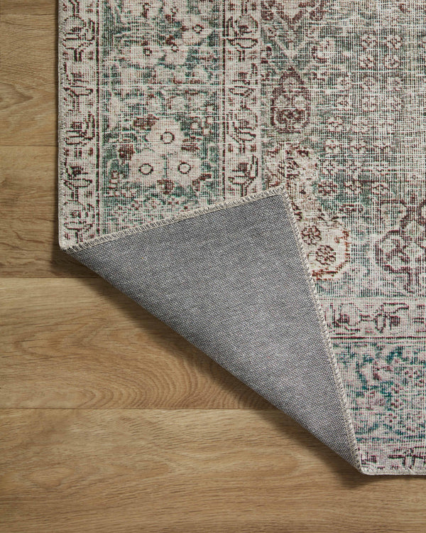 Chris Loves Julia x Loloi Jules Rugs - Emerald / Antique Ivory-Blue Hand Home