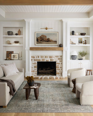 Chris Loves Julia x Loloi Jules Rugs - Emerald / Antique Ivory-Blue Hand Home