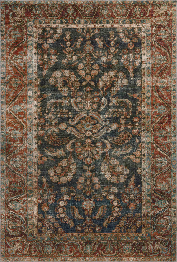 Chris Loves Julia x Loloi Jules Rugs - Ocean / Spice-Blue Hand Home