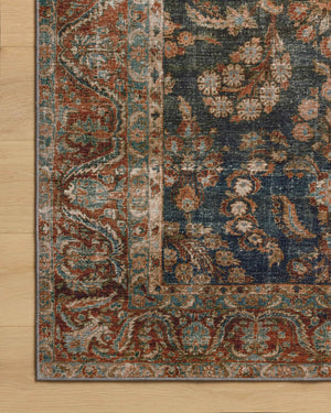 Chris Loves Julia x Loloi Jules Rugs - Ocean / Spice-Blue Hand Home