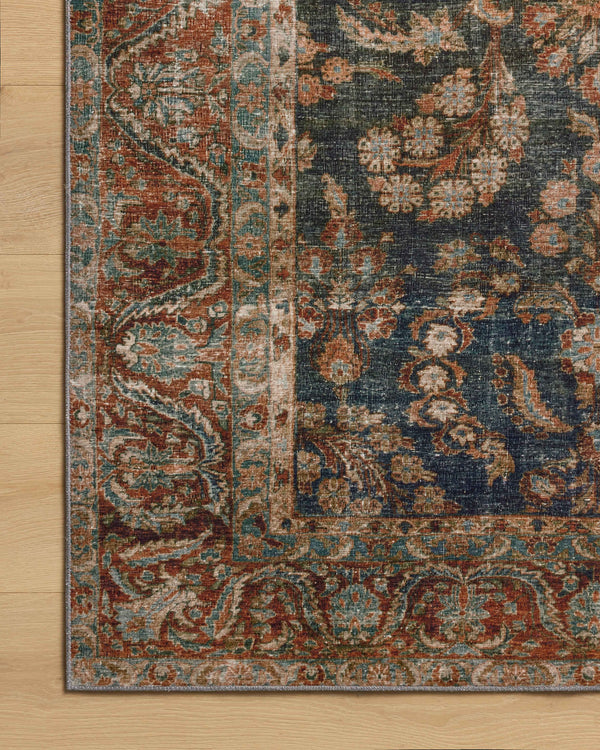 Chris Loves Julia x Loloi Jules Rugs - Ocean / Spice-Blue Hand Home