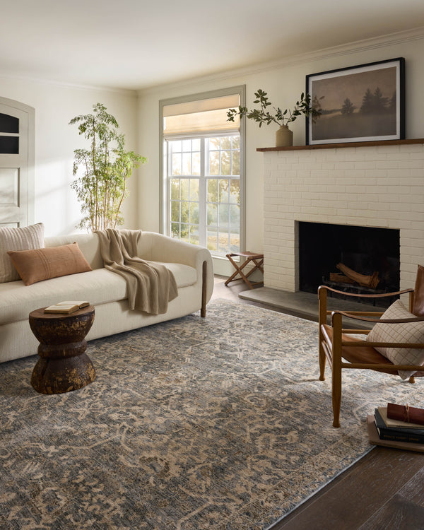Magnolia Home by Joanna Gaines x Loloi Junie Rug - Blue / Natural-Blue Hand Home