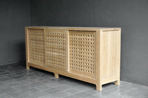 Slatted Oak Buffet-Blue Hand Home
