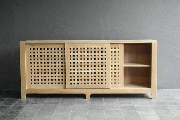 Slatted Oak Buffet-Blue Hand Home