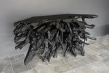 Teak Root Console Charcoal-Blue Hand Home