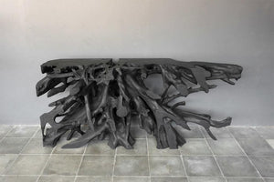 Teak Root Console in Charcoal Finish-Blue Hand Home