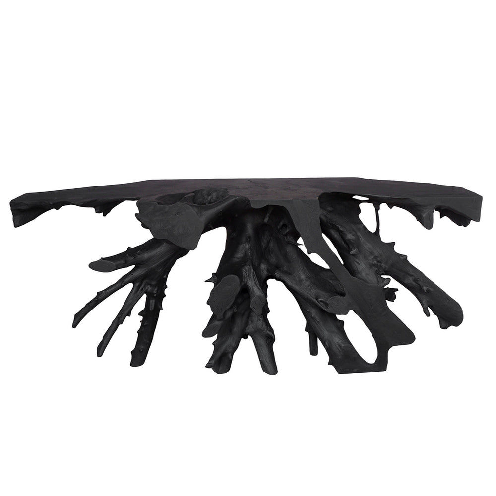 Teak Root Console – Charcoal Finish-Blue Hand Home