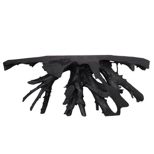 Teak Root Console – Charcoal Finish-Blue Hand Home