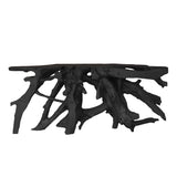 Teak Root Console – Charcoal Finish-Blue Hand Home