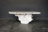 Onyx Coffee Table with Teak Root Base-Blue Hand Home