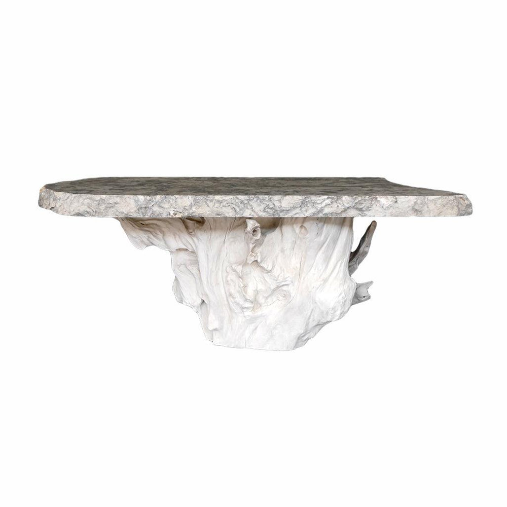 Onyx Coffee Table with Teak Root Base-Blue Hand Home