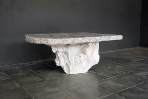 Onyx Coffee Table with Teak Root Base-Blue Hand Home