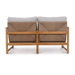 Bramble Jackson 2 Seater W/ Seat & Back Cushions - Outdoor Teak-Bramble-Blue Hand Home