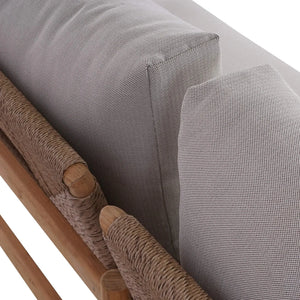 Bramble Jackson 3 Seater W/ Seat & Back Cushions - Outdoor Teak-Bramble-Blue Hand Home