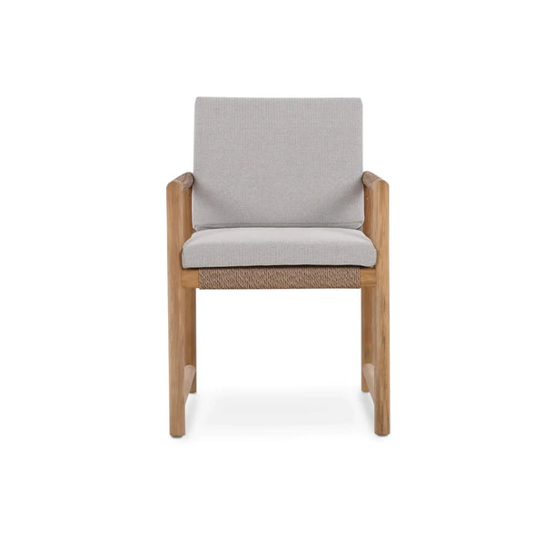 Bramble Jackson Dining Armchair W/ Seat & Back Cushions - Outdoor Teak-Bramble-Blue Hand Home