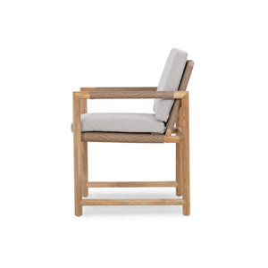 Bramble Jackson Dining Armchair W/ Seat & Back Cushions - Outdoor Teak-Bramble-Blue Hand Home