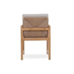 Bramble Jackson Dining Armchair W/ Seat & Back Cushions - Outdoor Teak-Bramble-Blue Hand Home