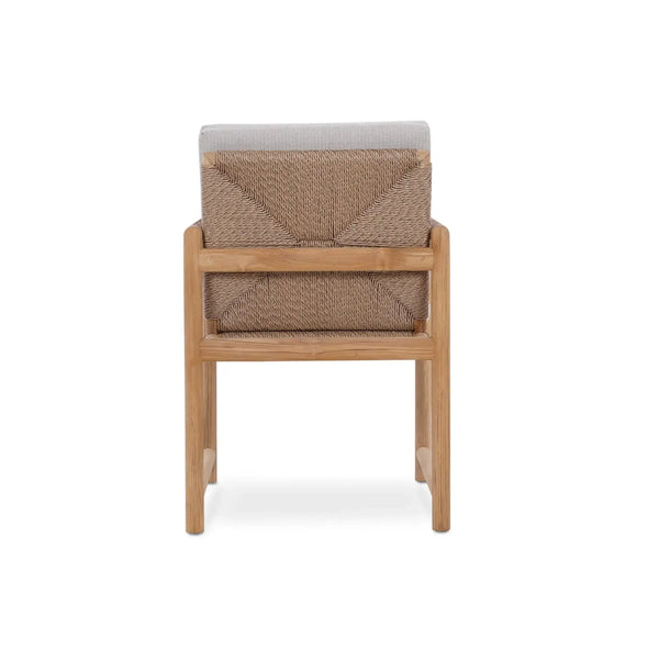 Bramble Jackson Dining Armchair W/ Seat & Back Cushions - Outdoor Teak-Bramble-Blue Hand Home