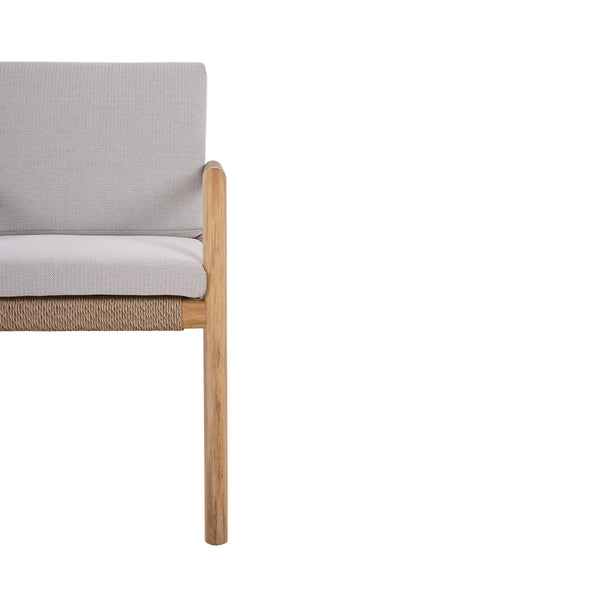 Bramble Jackson Dining Armchair W/ Seat & Back Cushions - Outdoor Teak-Bramble-Blue Hand Home