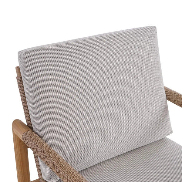 Bramble Jackson Dining Armchair W/ Seat & Back Cushions - Outdoor Teak-Bramble-Blue Hand Home