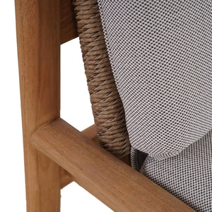 Bramble Jackson Side Chair W/ Seat & Back Cushions - Outdoor Teak-Bramble-Blue Hand Home